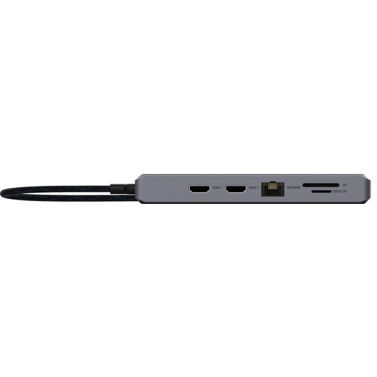 Unisynk 12 Port 8K 100 W USB-C hubi (harmaa)