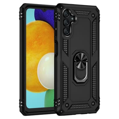 SKALO Samsung A04s 4G Armor Hybridi metallirengas kuori - Musta