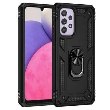 SKALO Samsung A33 5G Armor Hybridi metallirengas kuori - Musta