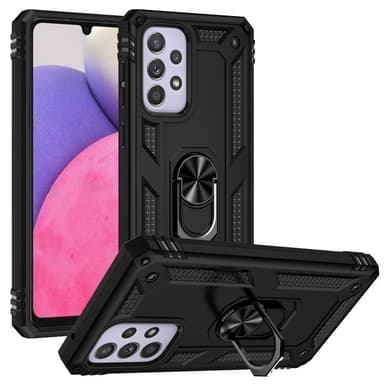 SKALO Samsung A33 5G Armor Hybridi metallirengas kuori - Musta
