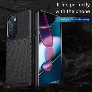SKALO Motorola Edge 30 Pro Armor Thunder Suojakuori - Musta