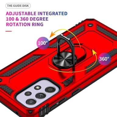 SKALO Samsung A33 5G Armor Hybridi metallirengas kuori - Punainen