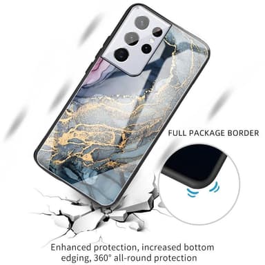 SKALO Samsung A53 5G Marmori karkaistu lasi TPU-suojakuori - #2