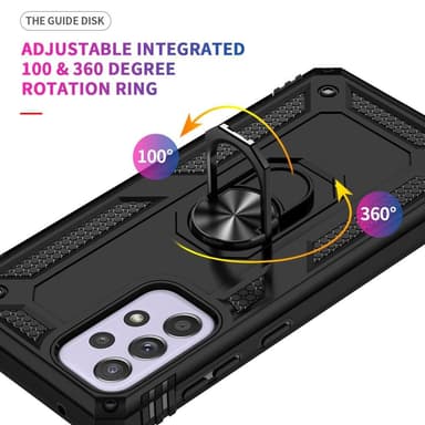 SKALO Samsung A33 5G Armor Hybridi metallirengas kuori - Musta