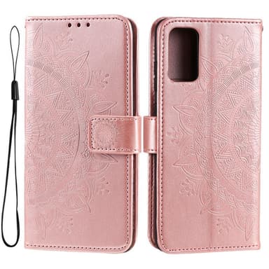 SKALO Samsung A33 5G Mandala lompakkokotelo - Ruusukulta