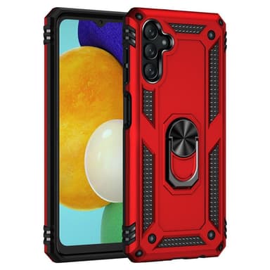 SKALO Samsung A04s 4G Armor Hybridi metallirengas kuori - Punainen