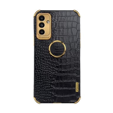 SKALO Samsung A13 5G Krokotiili Kultainen Reuna Kuori - Musta