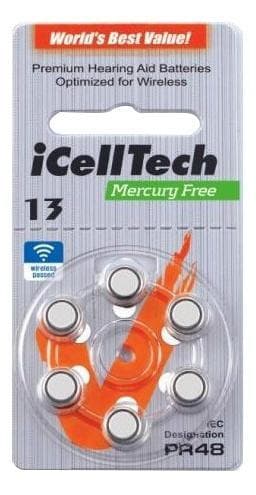 iCellTech 13 PR48  Zinc-Air, nappiparisto, 1.1V, 6-pakkaus