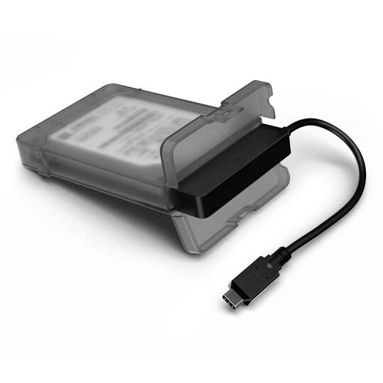 Maiwo K104G2 10Gb/s USB3.1 Gen2–2,5 HDD SSD SATA III -sovitin 10 cm:n USB C -kaapelilla, läpinäkyvä kotelo
