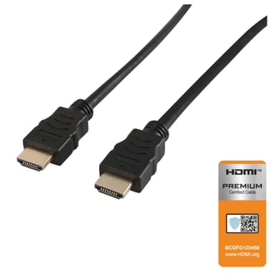 NÖRDIC CERTIFIED CABLES  Premium High Speed ​​HDMI Ethernet 1m 18Gbps 4K 60Hz UHD HDCP 2.2 HDR Dolby® Vision ARC HDMI2.0