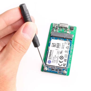 Maiwo K1642M, alumiinia, mSATA SSD USB3.1:lle GEN1 5 Gb/s, ulkoinen tallennuskehikko, UASP, TRIM ja 6 Gb/s SATAII, koko- ja puoli-mSATA