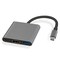 NÖRDIC 1–3 -telakointiasema, USBC–HDMI 4K 30 Hz, USB C Power Delivery 60 W ja USB A 3.1 5 Gb/s, Space Grey