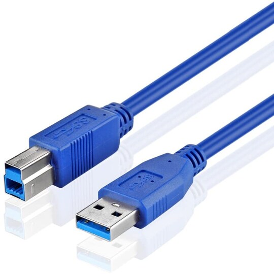 NÖRDIC USB 3.1 -kaapeli USB A–USB B, 1 m, sininen, USB-tulostinkaapeli