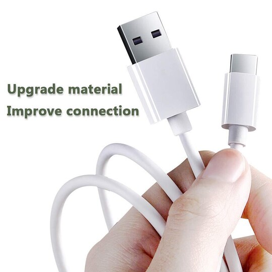 NÖRDIC 2m USB C 2.0 - USB A -kaapeli 480Mbps valkoinen