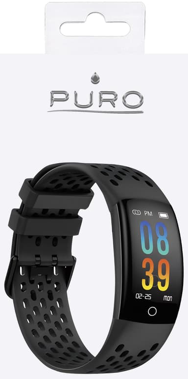 Puro FitBit Charge 5 Sport Plus silikoninen ranneke (musta)