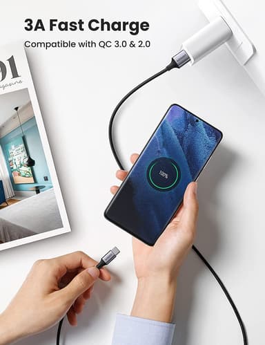 Ugreen USB C uros USB A urospuolinen lataus 3A 480Mbps 2m