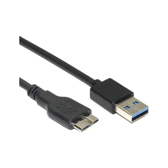 NÖRDIC USB 3.1 -kaapeli USB A - USB Micro B 3m musta
