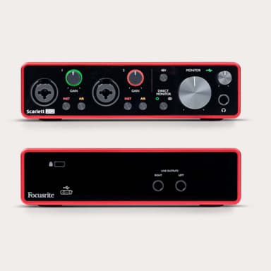 Focusrite Scarlett 2i2 3rd Gen USB Sound Card Audio Interface, 24-bittinen 192Khz PC ja Mac 2 kanavaa