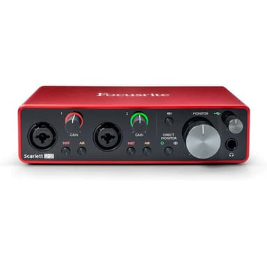 Focusrite Scarlett 2i2 3rd Gen USB Sound Card Audio Interface, 24-bittinen 192Khz PC ja Mac 2 kanavaa