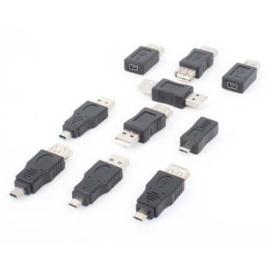 NÖRDIC USB 2.0 -sovitinsarja, 10 eri USB-sovitinta