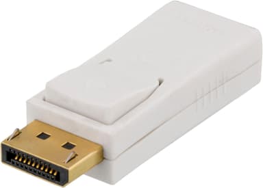 DELTACO DisplayPort - HDMI-sovitin, 4K UHD 30Hz, valkoinen