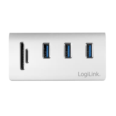USB3.0 3-porttinen hub + muistikortinlukija