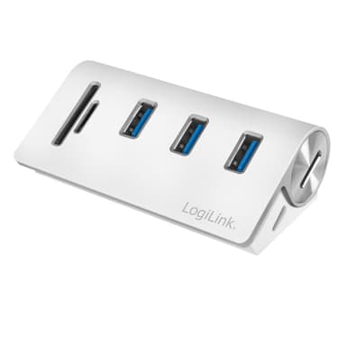 USB3.0 3-porttinen hub + muistikortinlukija