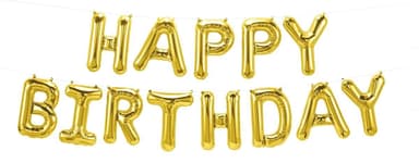 Ilmapallot Happy Birthday, 40cm, Kulta