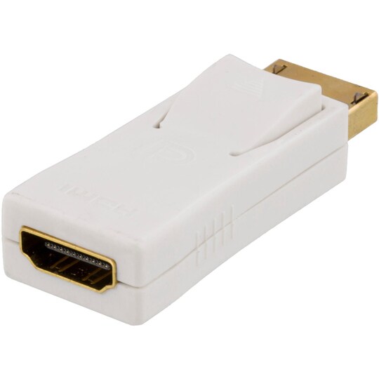 DELTACO DisplayPort - HDMI-sovitin, 4K UHD 30Hz, valkoinen