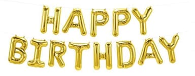 Ilmapallot Happy Birthday, 40cm, Kulta