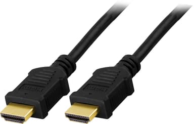 DELTACO HDMI-kaapeli, v1.4+Ethernet, 19-pin ur-ur, 1080p,musta, 0,5m