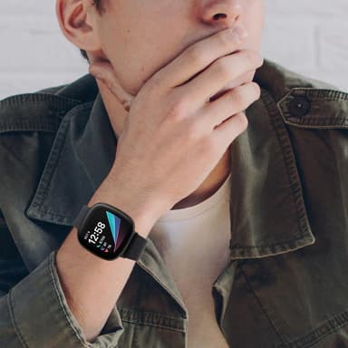 SKALO Milanese Loop to Fitbit Versa 3 - Musta