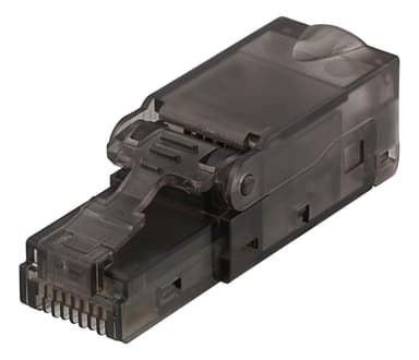 DELTACO RJ45-liitin, Cat6a, suojaamaton, harmaa