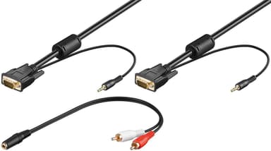Full HD SVGA -näyttökaapeli audiolinjalla