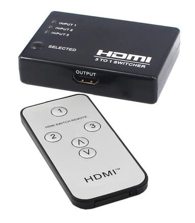 HDMI-kytkin 3 porttia kaukosäätimellä 4K 30HZ Black