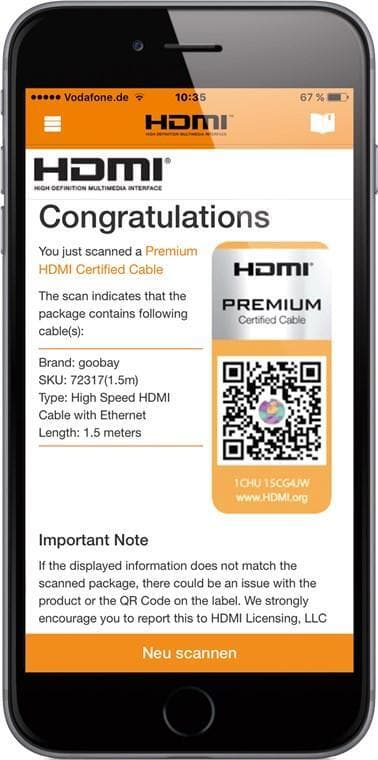 Erittäin nopea HDMI-kaapeli, valtuutettu
