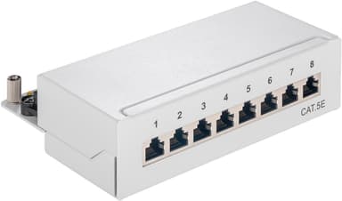 Goobay CAT 5e mini / pöytäliitäntäpaneeli, 8 porttia