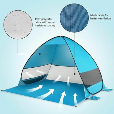 Rantateltta pop-up UV 40+ vaaleansininen
