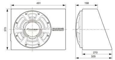 Pioneer TS-WX300A Aktiivinen subwoofer sisäänrakennetulla Class-D vahvistimella