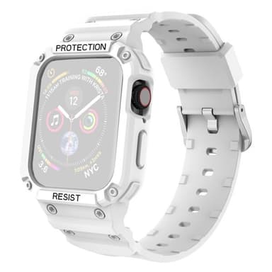 Silikoniranneke mallille Apple Watch 7 45mm / 6&SE&5&4 44mm / 3&2&1 42mm Valkoinen