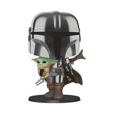 FUNKO! POP JUMBO SW MANDALORIAN MAND. W/CHROME