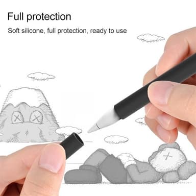 Silikonisuoja keskisormi Apple Pencil 2  Musta