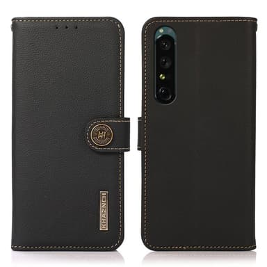 Lompakkokotelo 3-kortti nahkaa RFID Sony Xperia 1 IV - Musta