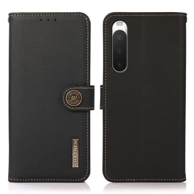Lompakkokotelo 3-kortti nahkaa RFID Sony Xperia 10 IV - Musta