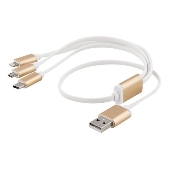 EPZI yleiskäytt. latauskaap., USB-C, Lightning, Micro USB, USB-A, 50cm