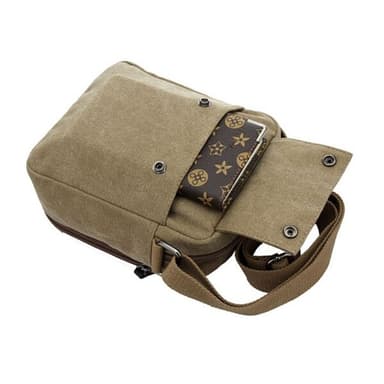 Canvas olkalaukku pojille - Khaki väri