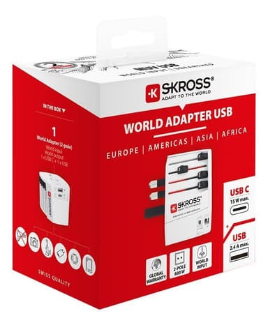 SKross MUV World USB-A/USB-C matka-adapteri 3310008