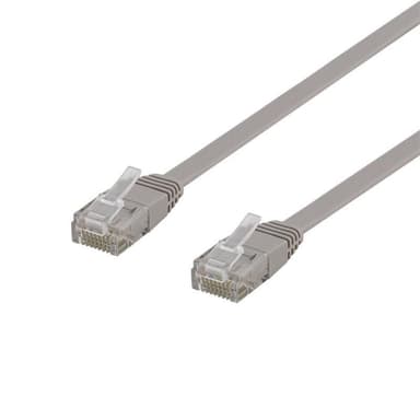 DELTACO U/UTP Cat6 laitekaapeli, litteä, 7m, 250MHz, harmaa