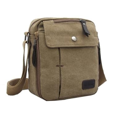 Canvas olkalaukku pojille - Khaki väri