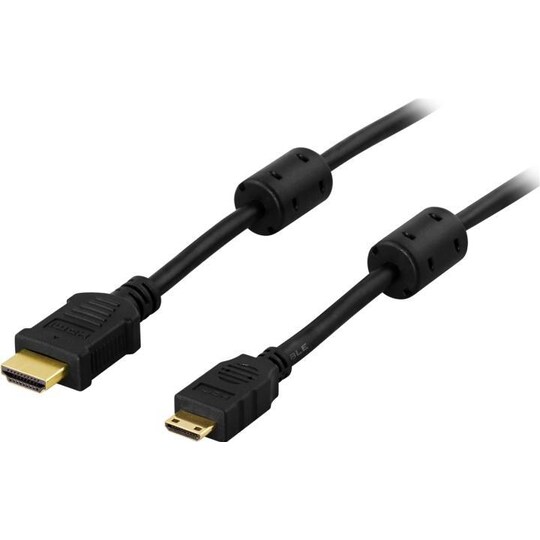 DELTACO HDMI-kaapeli, v1.4+Ethernet, 19-pin u-Mini u, 1080p,musta, 3m
